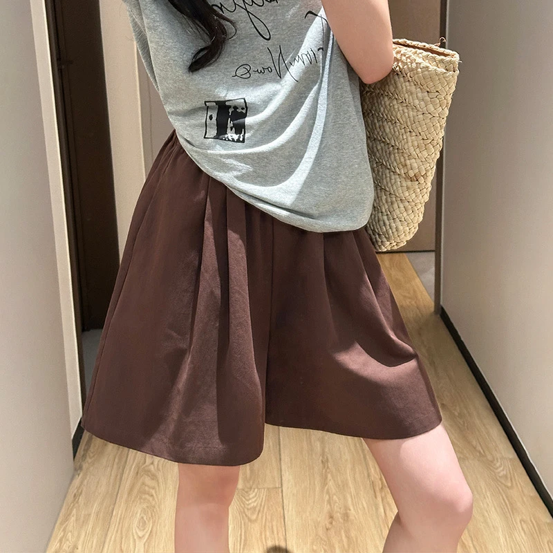 【小敏专属】水洗纯棉五分裤女2025夏季薄款高腰宽松显瘦短裤休闲裤