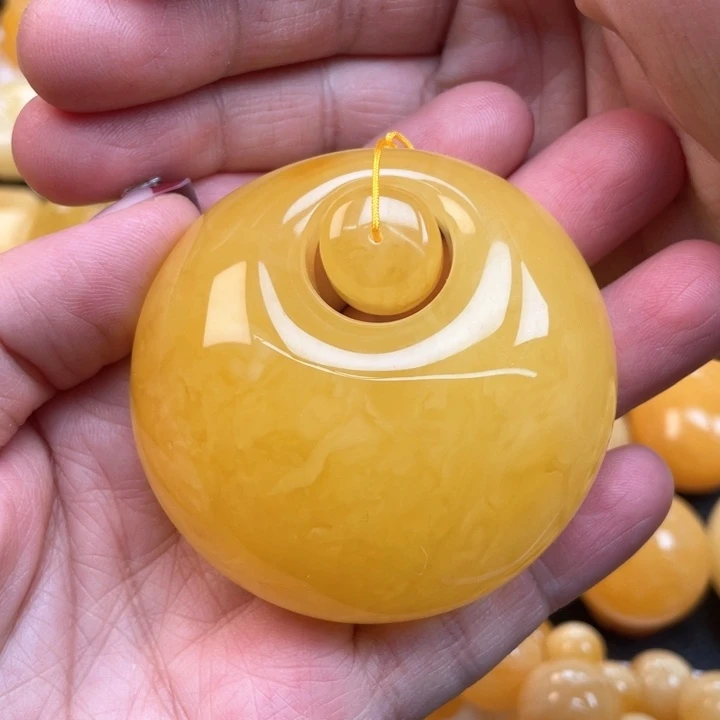 蜜蜡裸石未镶嵌蜜蜡公主扣吊坠