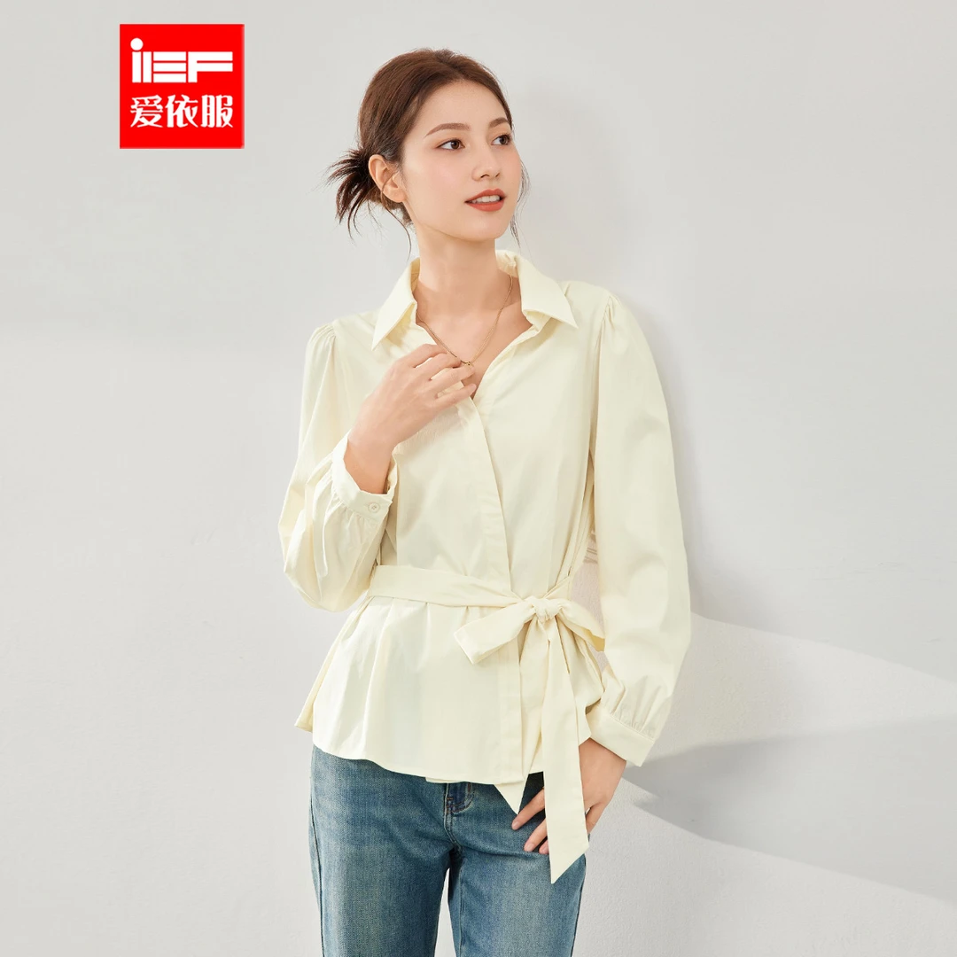 IEF/爱依服2025夏秋新款韩版时尚通勤气质设计感收腰显瘦百搭上衣