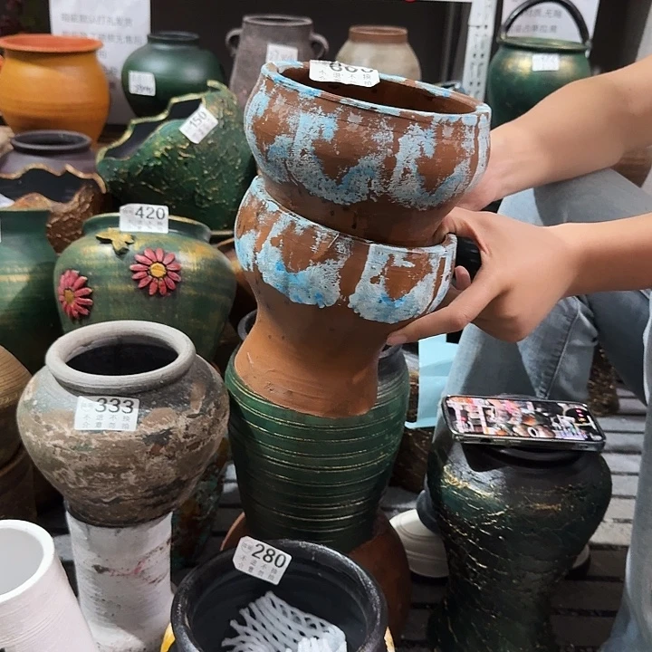 彩绘火锅一对600高度14口径14