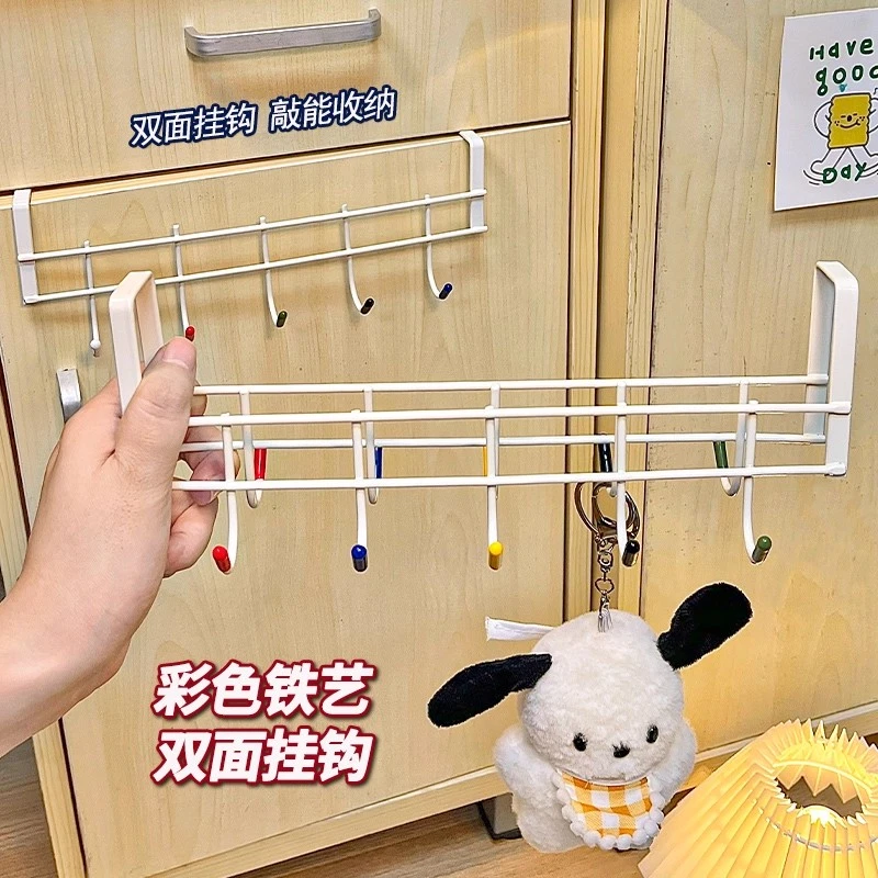 彩色双面挂钩宿舍门后免打孔衣服挂衣架浴室卫生间墙上毛巾置物架