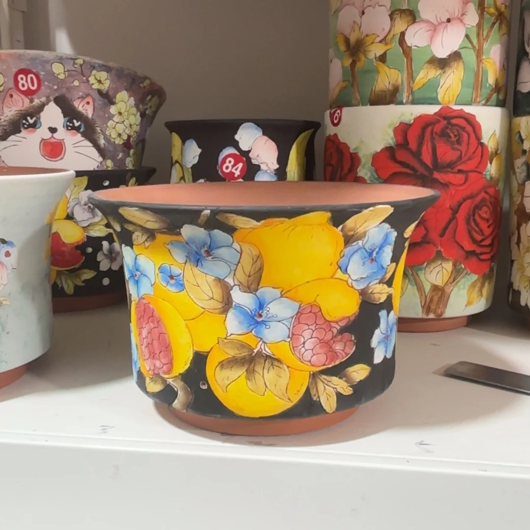 景德镇手绘花盆陶瓷16/11