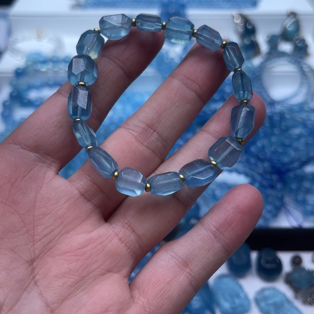 海蓝宝石未镶嵌手链手串