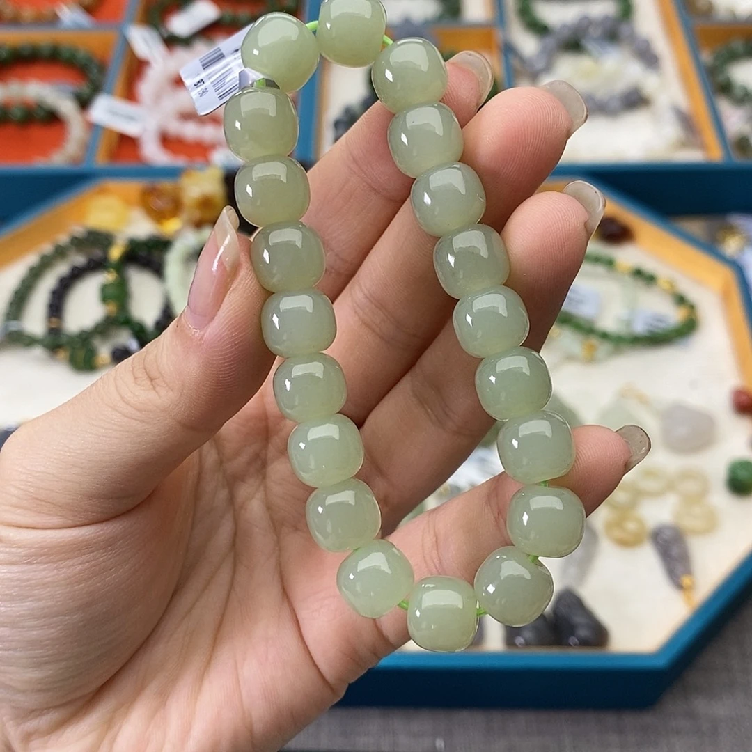 和田玉未镶嵌手链w31葡萄肉9*10