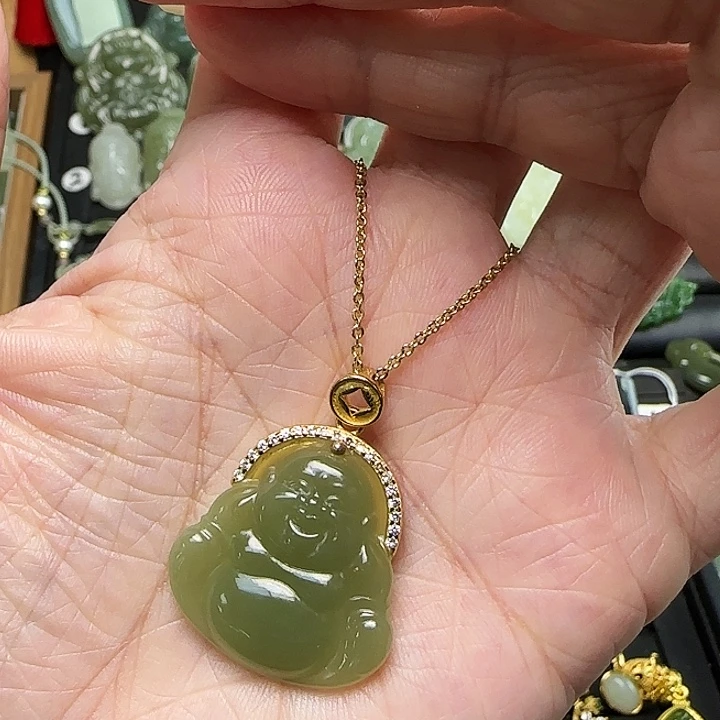 颈饰银S925镶嵌和田玉