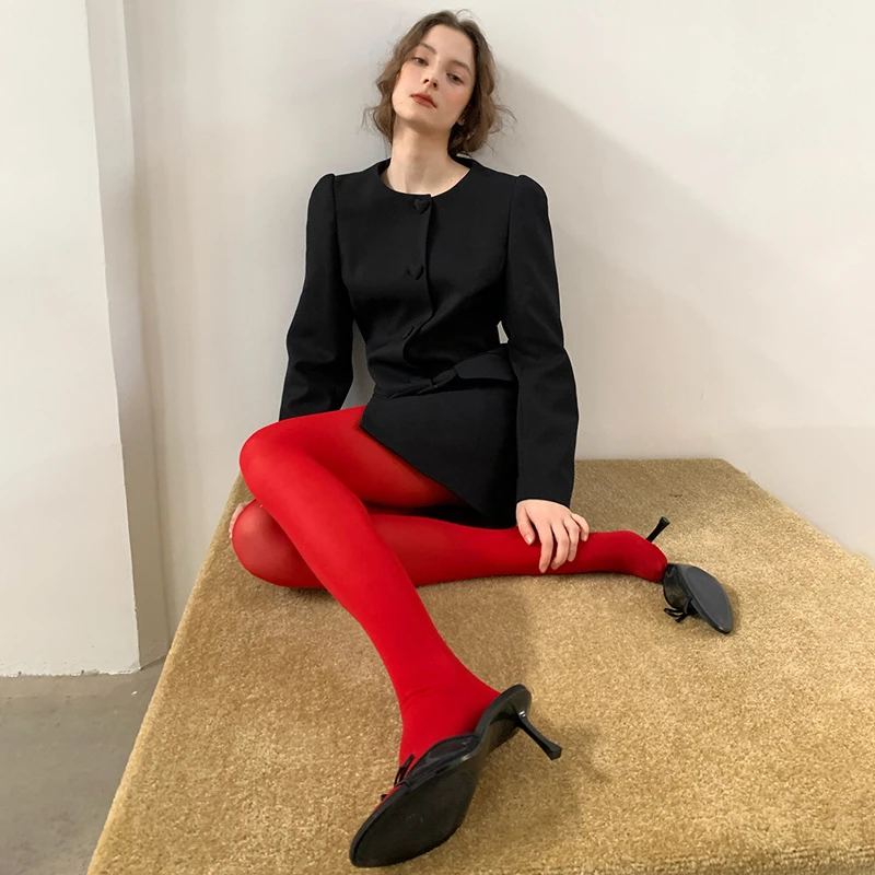 休闲长袖黑色西装外套女西服高级感F1328