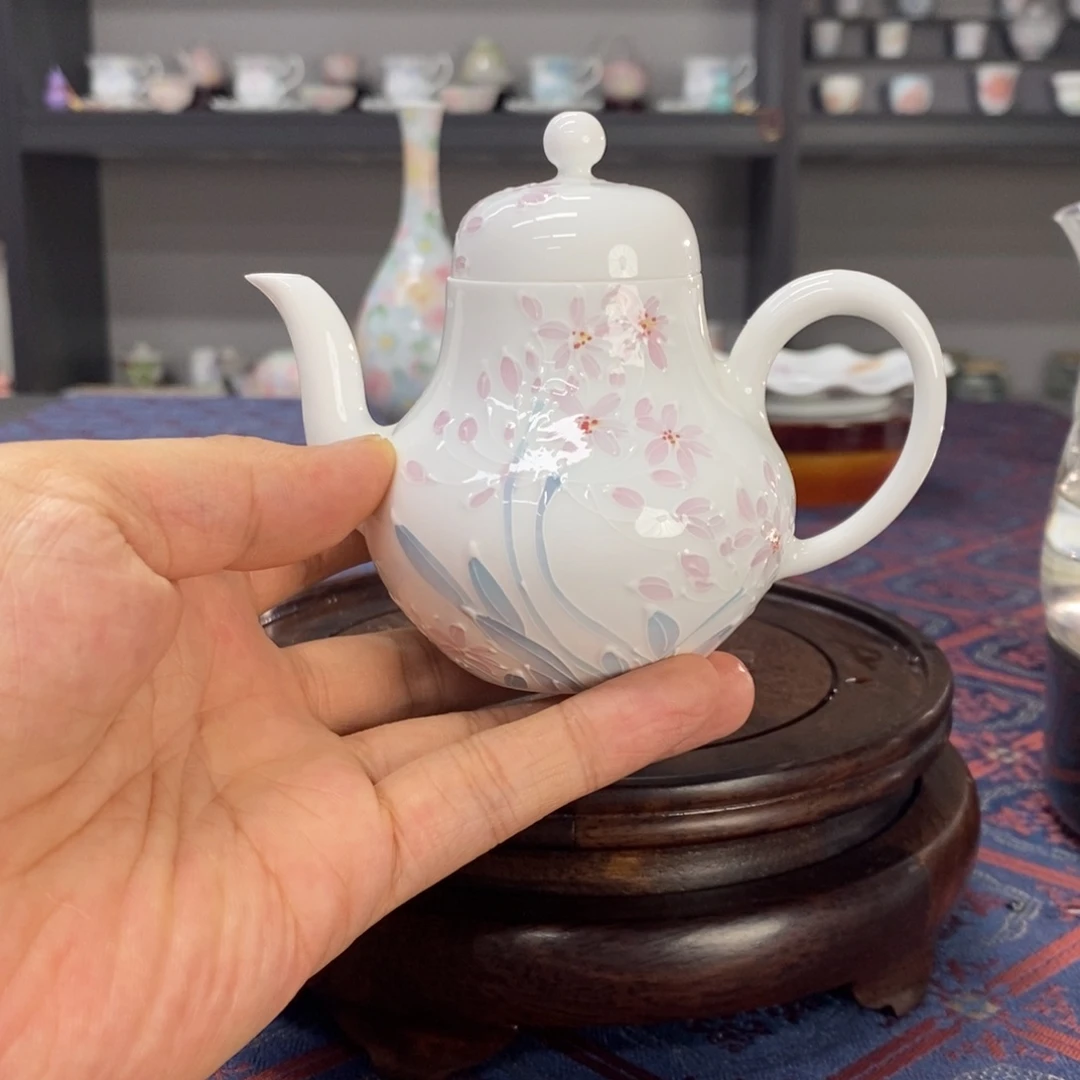 新款茶壶手绘釉下彩高温瓷