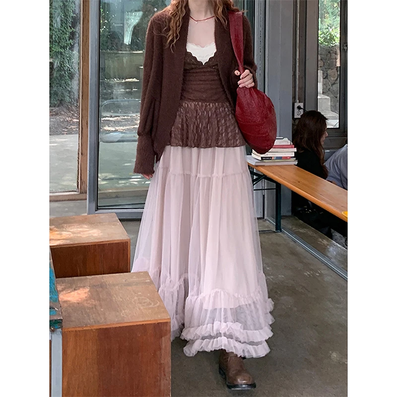 【倪子清仓】秋冬暖感咖色针织衫1075#