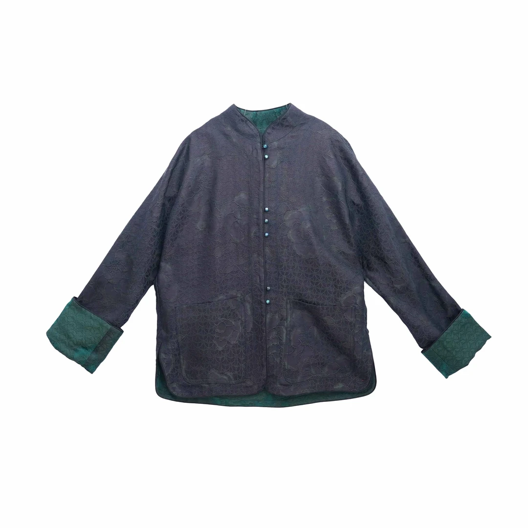 【若烟】QY10042 香云纱中式复古百搭外套