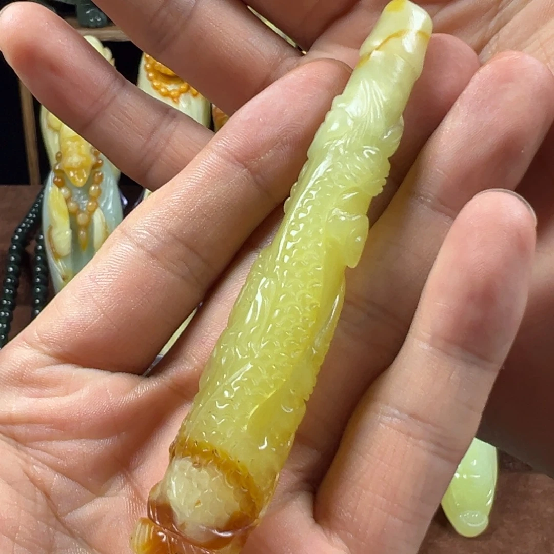 未镶嵌岫玉手把件天然岫玉