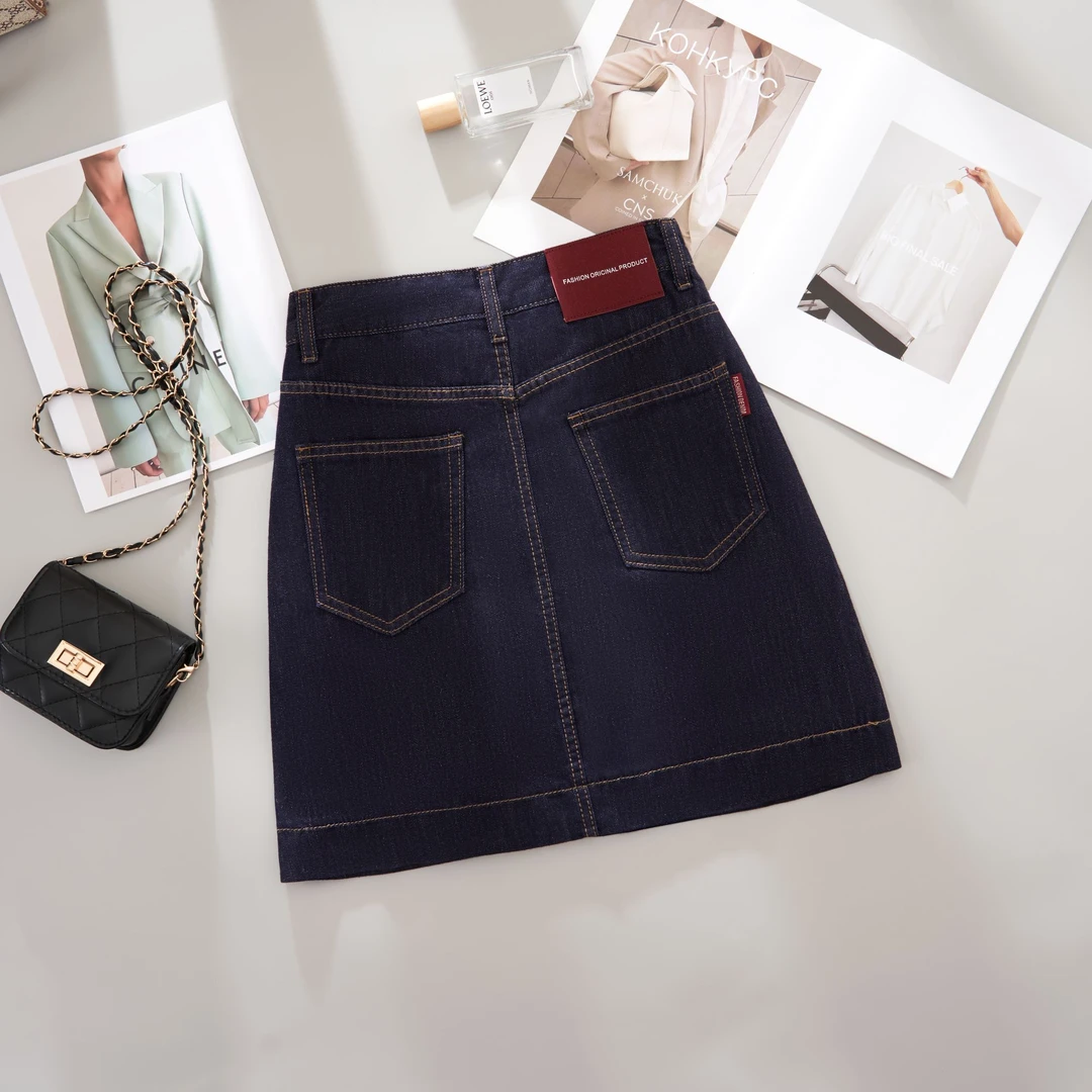 【现货+运费险】E薄款显瘦牛仔高腰大码显瘦牛仔高腰A字半身裙