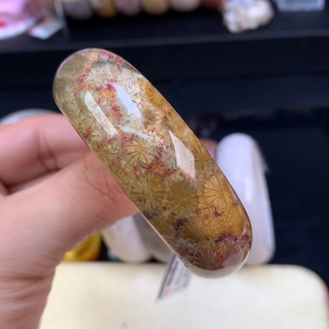 硅化珊瑚（珊瑚玉）未镶嵌颈饰80号金大花53.5圈