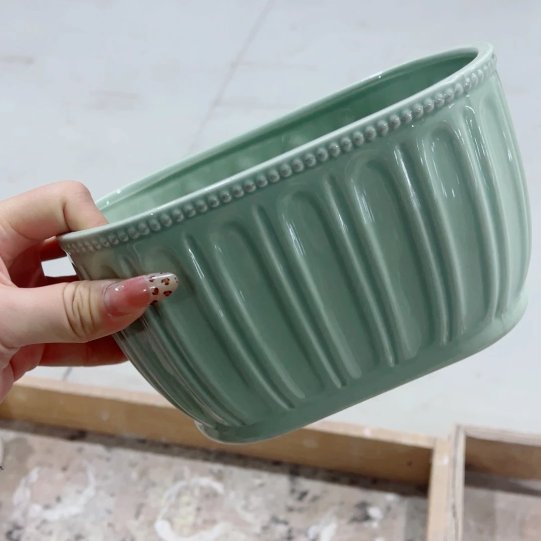 有孔，陶瓷花盆满10米包邮发货