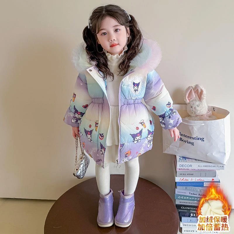 女童棉服冬季2025新款洋气库洛米棉袄保暖时髦女宝宝冬装外套加厚