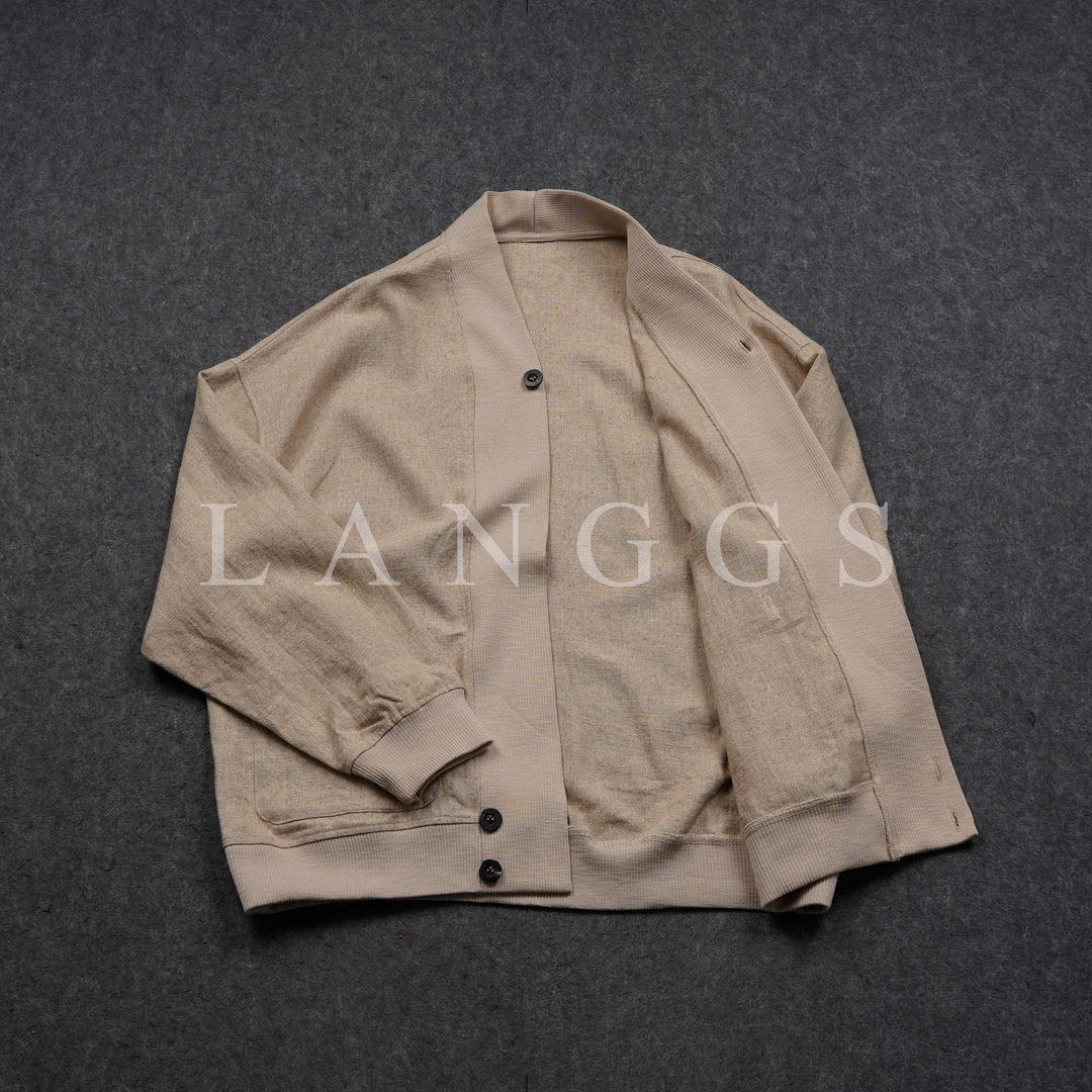 LANGGS&浪叔 春季中式道袍休闲高级感亚麻混纺外套-25SY648