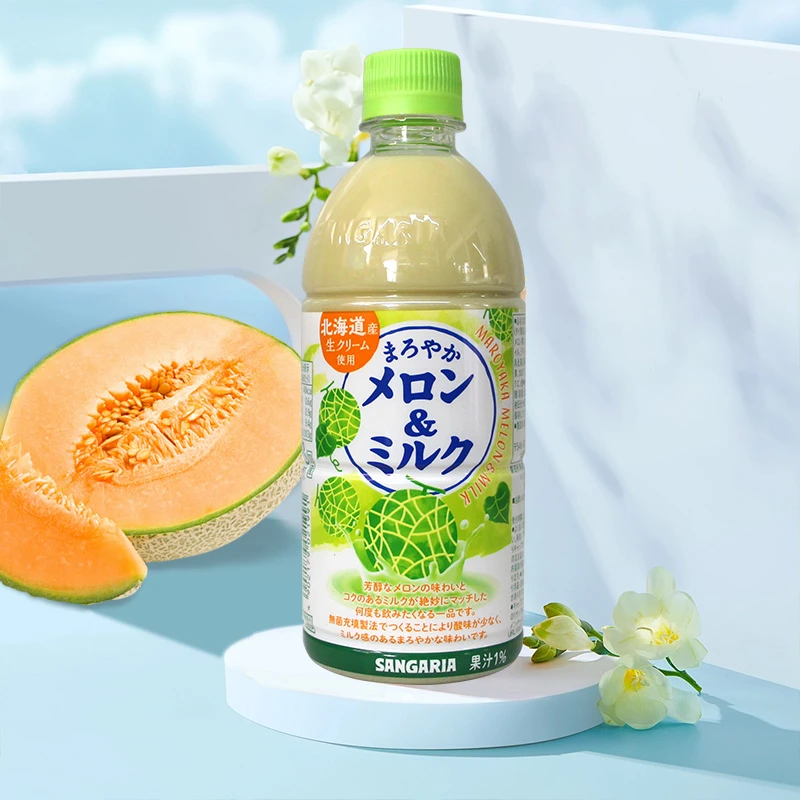 日本进口SANGARIA三佳利哈密瓜味牛奶饮料500ml