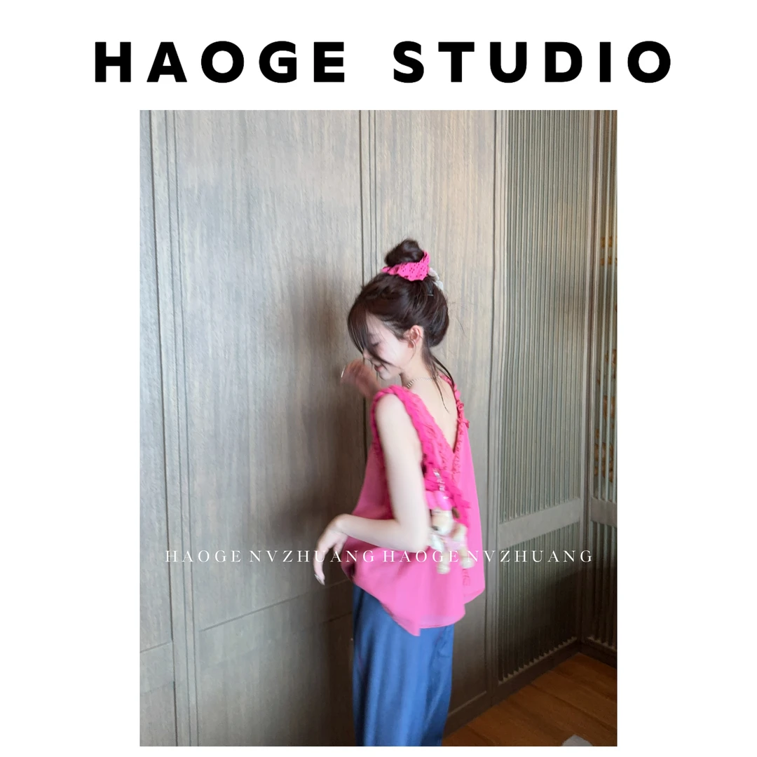 浩哥严选●糖水日记HGX5SY1996A上衣预小众时尚设计感短款洋气无袖