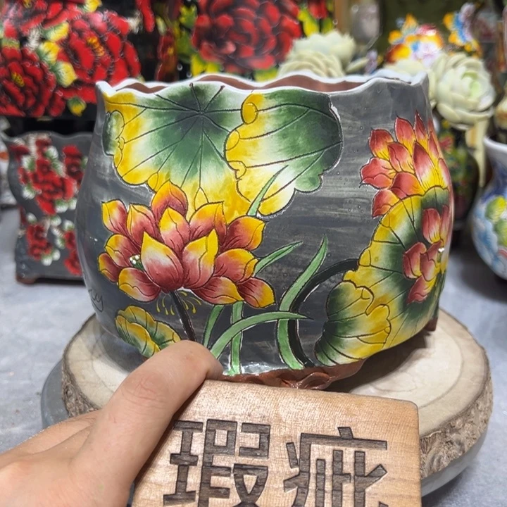 景德镇红陶精品手绘陶瓷