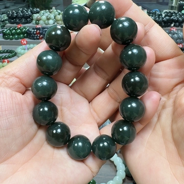 未镶嵌手链和田玉新疆且末蓝卡16