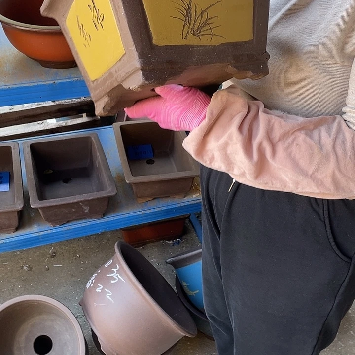 25黄四方花盆紫砂花盆紫砂