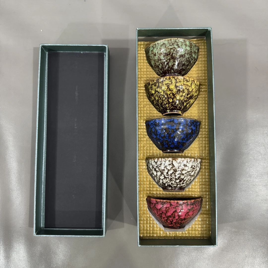 高档中式五行窑变杯复古杯陶瓷杯套装 DY