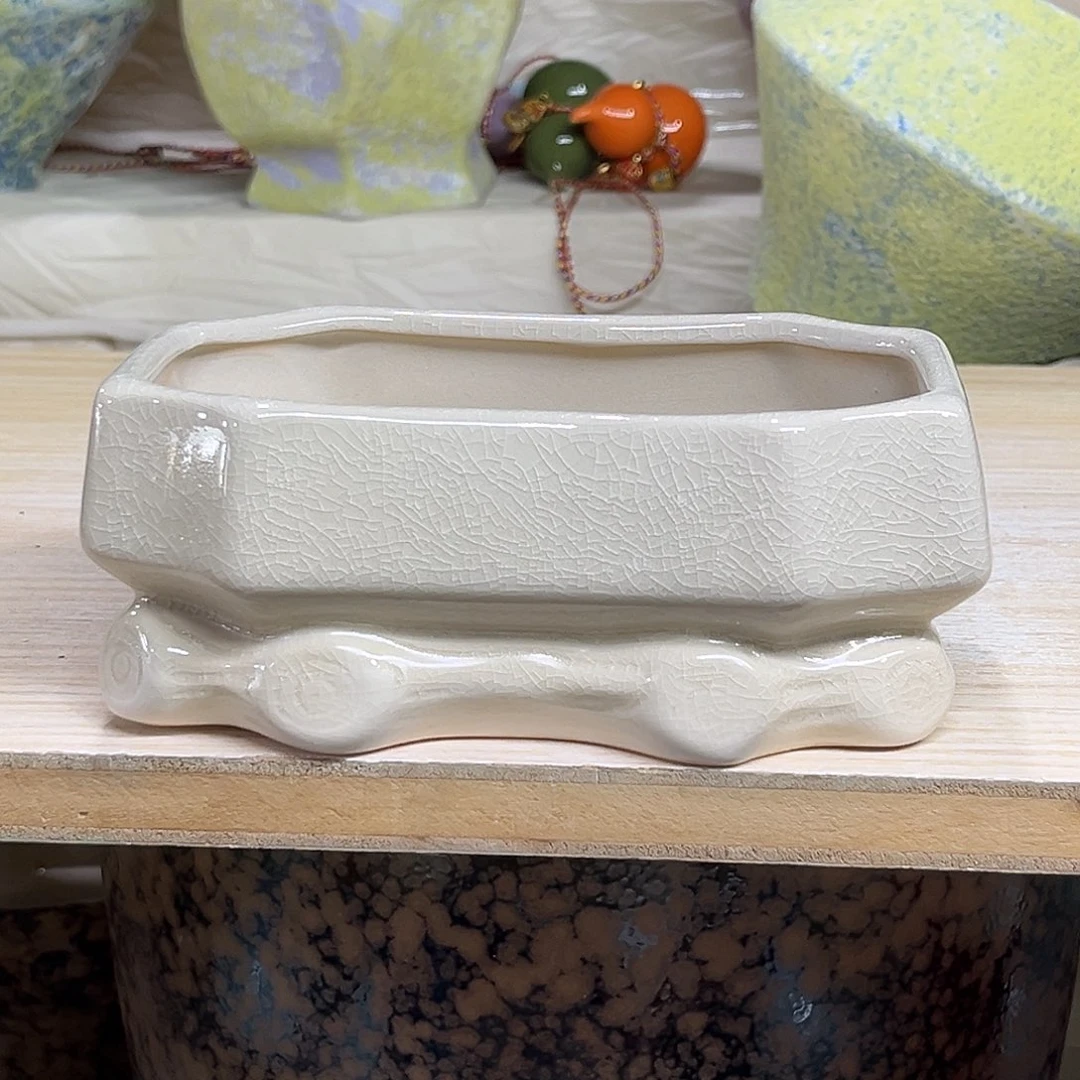 陶瓷绿植多肉微瑕花盆外口径：14*8*6.5