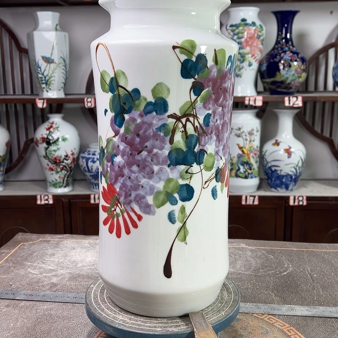 陶摆件景德镇陶瓷书紫藤