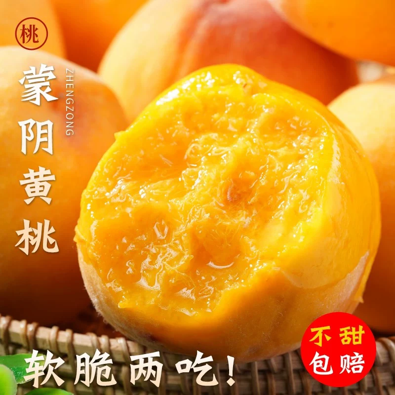 山东蒙阴新鲜 黄金蜜桃 4.5斤 黄毛桃  脆甜多汁当季现摘水果