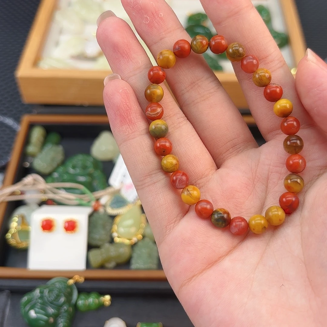 南红玛瑙未镶嵌手链包浆卡6 手串