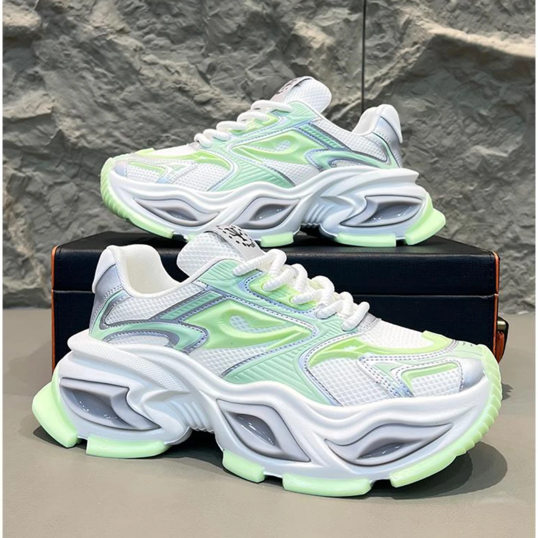 okkdey老爹鞋男款网面机甲风运动休闲鞋百搭透气潮牌厚底增高鞋