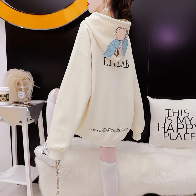 设计感连帽卫衣外套女2025新款春秋洋气减龄宽松百搭韩版薄款上衣