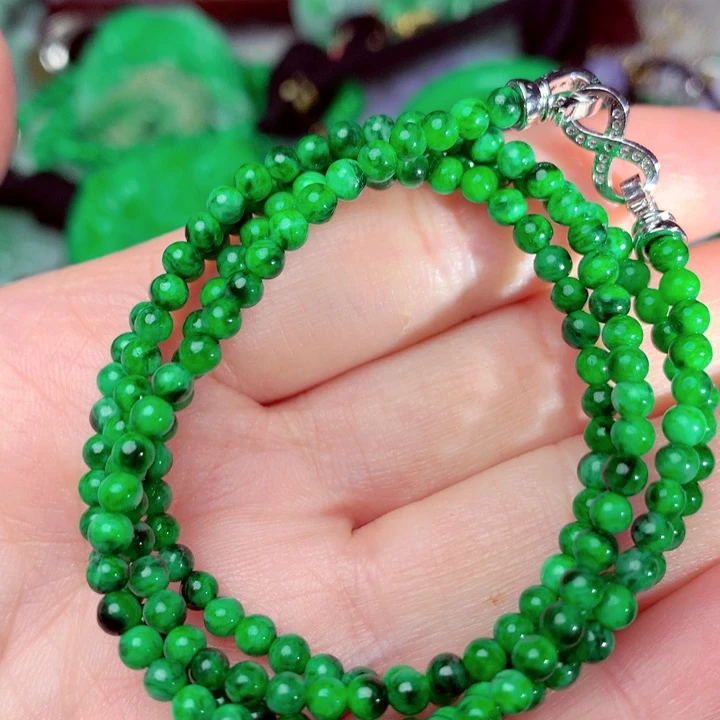 翡翠未镶嵌颈饰项链