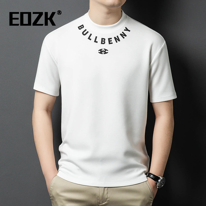 Eozk圆领短袖T恤男士2025新款夏季莫代尔体恤衫青年韩版帅气半袖