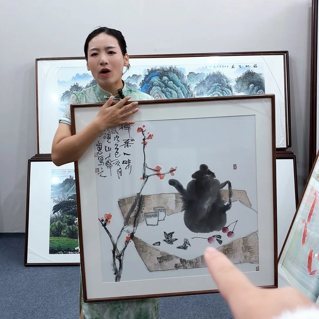 国画手绘作品80*80尺寸