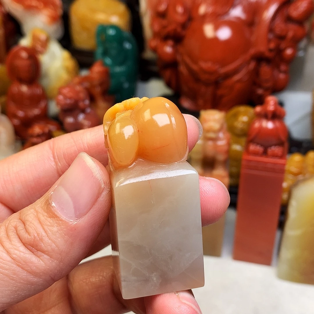 寿山石印石寿桃印石