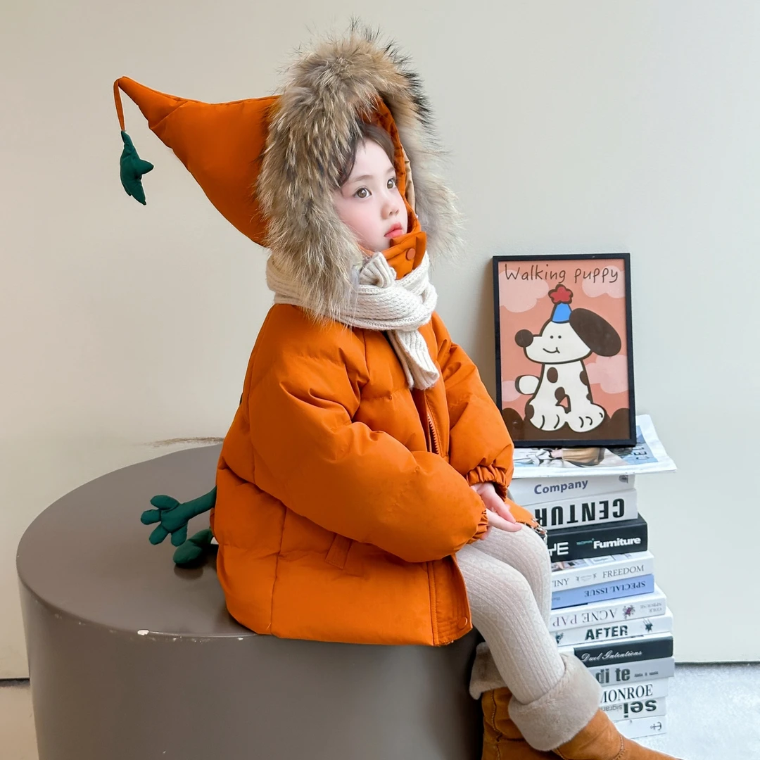 女童南瓜棉服冬装2025新款韩版儿童加厚夹棉外套冬季宝宝保暖棉衣