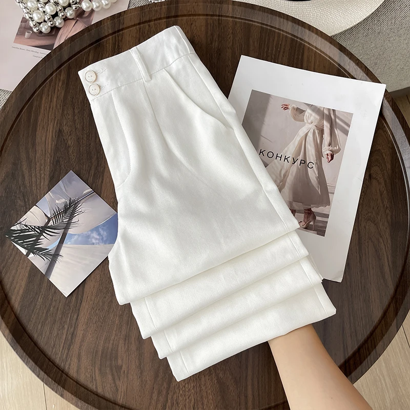 阔腿裤薄款高腰宽松显瘦垂顺多巴胺风格衣服通勤裤子女款夏季