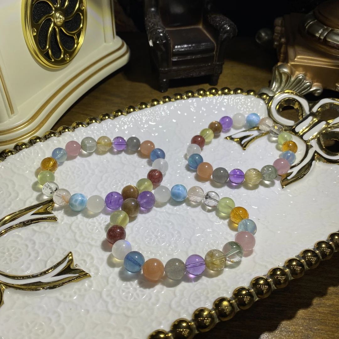 V172-高品质天然水晶多宝设计款手链-多样性发其一