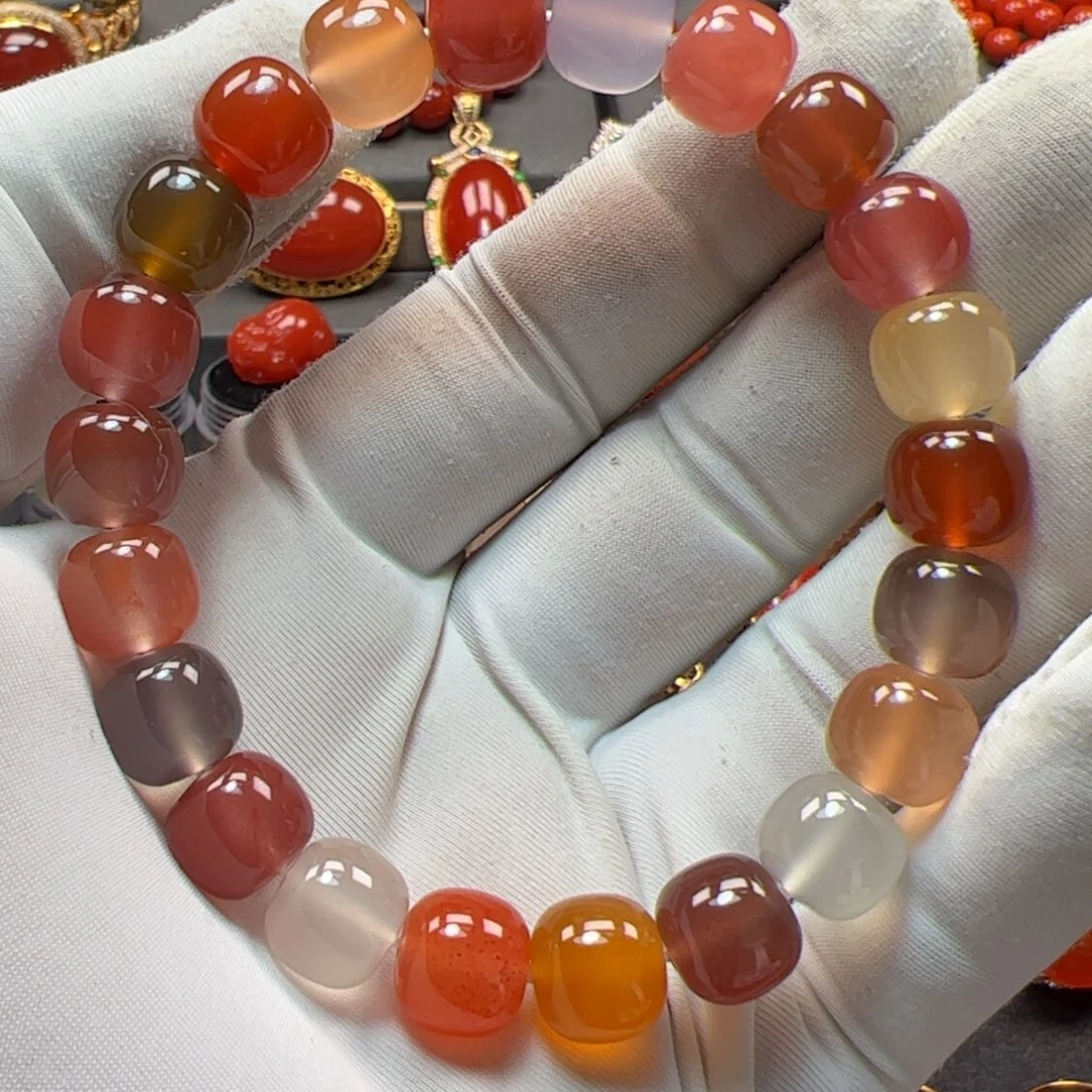 南红玛瑙未镶嵌手串10mm原矿精品老形多宝老形手串