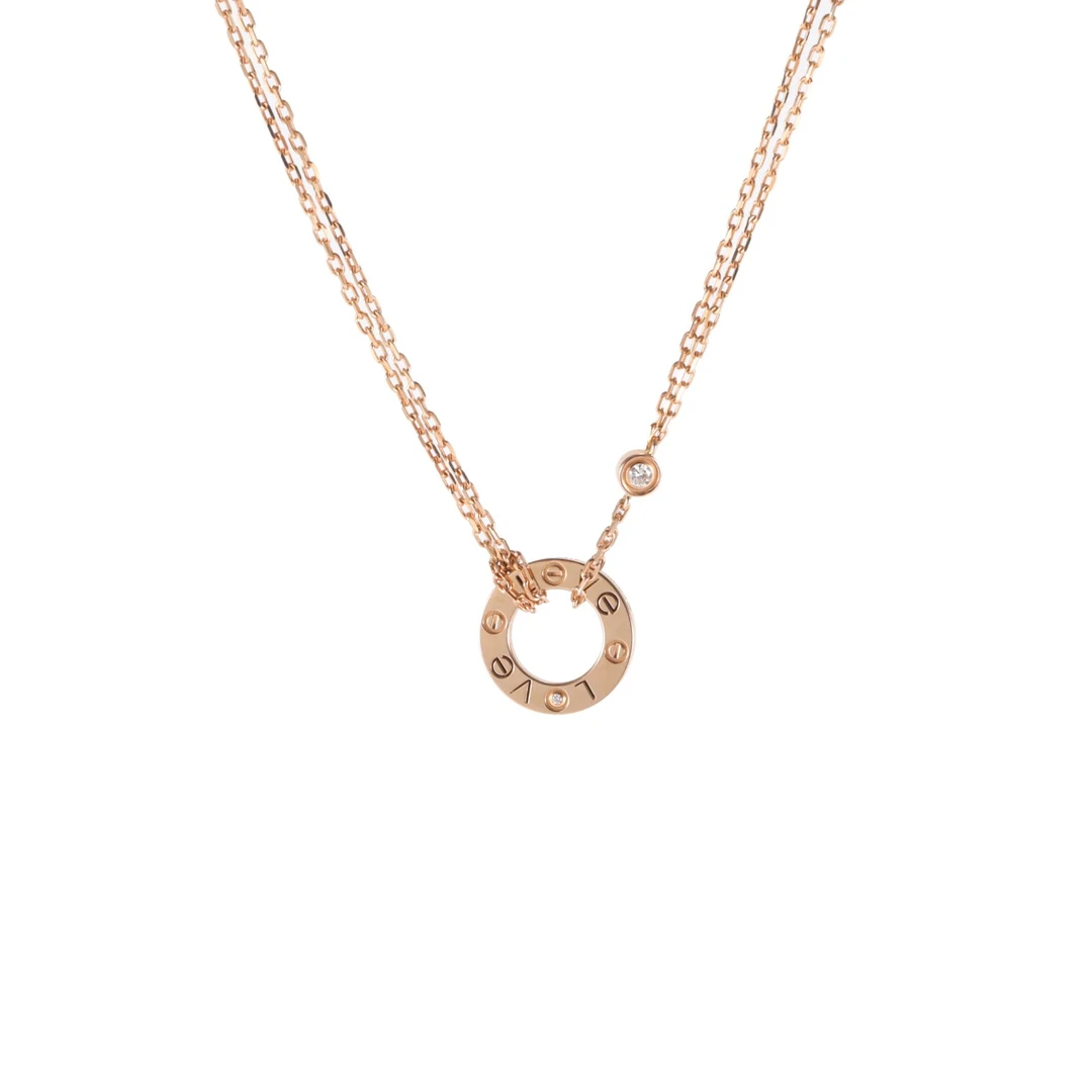 99新 Cartier/卡地亚 定 活动价【念念】LOVE 圆饼 项链 玫瑰金