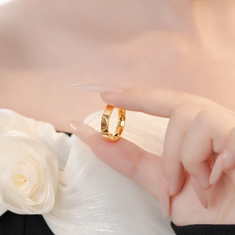 钛钢戒指 喜字闭口戒指 10238