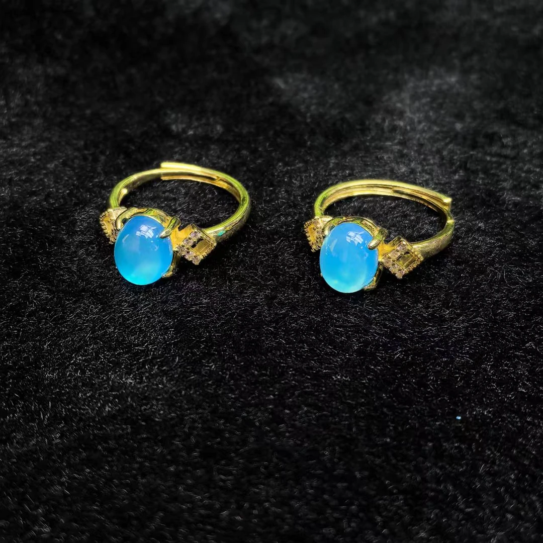 ST7391海蓝之谜玛瑙蓝戒指-多样性发货只发一件