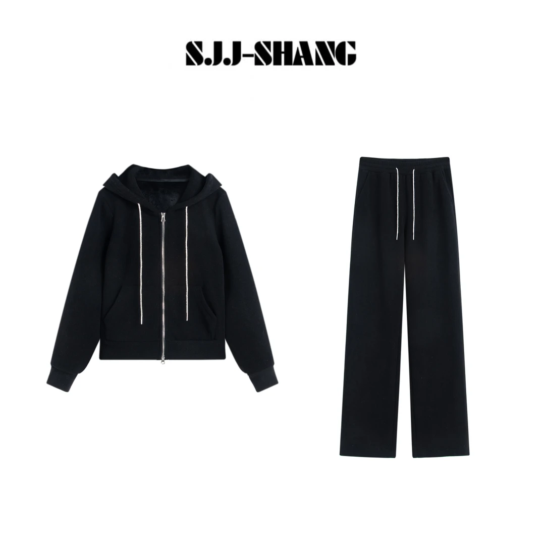 SJJ-SHANG【大王套装】高密钻石绒空气云感锁温休闲套装q135981p