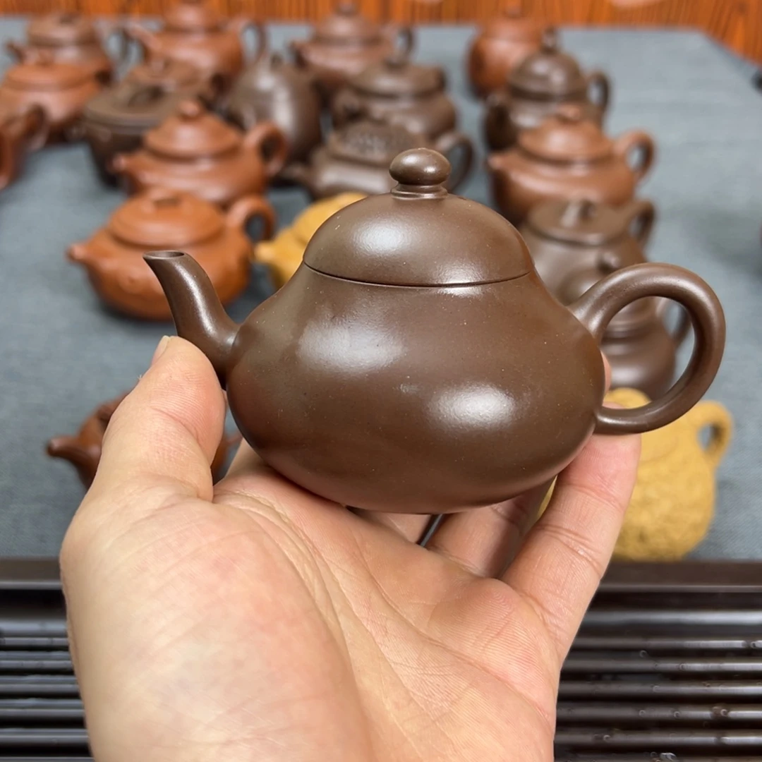 黄***业茶壶紫砂小矮梨130ml老紫泥
