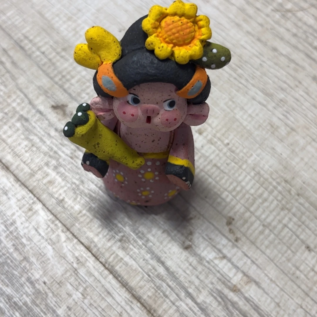 半***夏泥塑古镇炻陶花盆