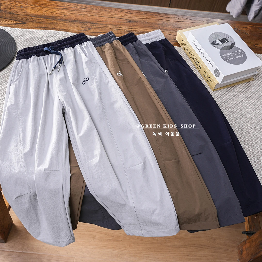 【锦纶弹力速干直筒裤】儿童腰带拼色款速干裤春夏新品裤子25234