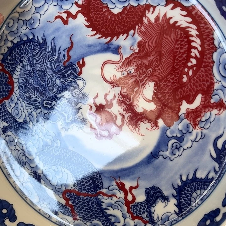 杯景德镇双龙戏珠大壶承