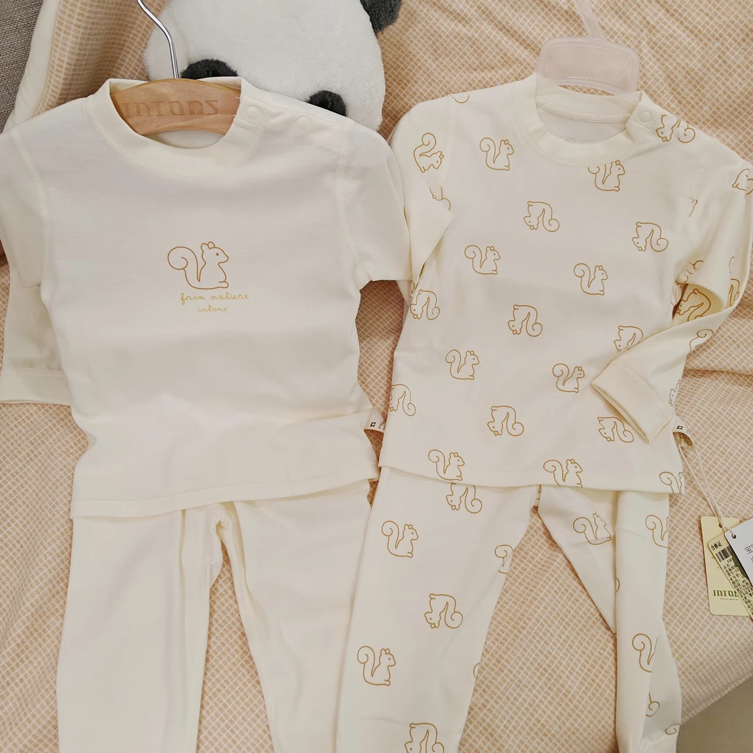 拍一发二婴童树春秋A类家居服套装新生儿秋季童内衣肩开秋衣套装