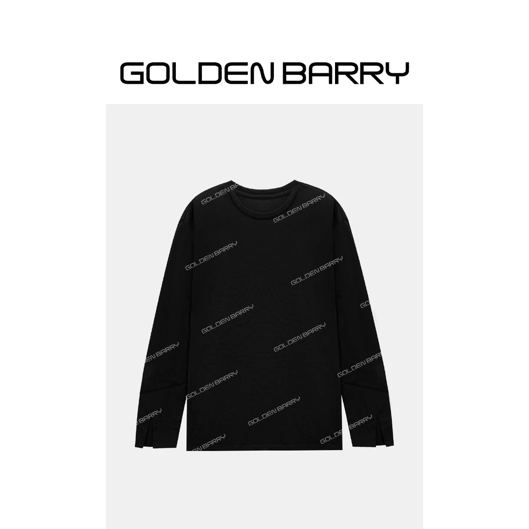 GOLDENBARRY|202186袖口拼接T恤圆领百搭打底衫