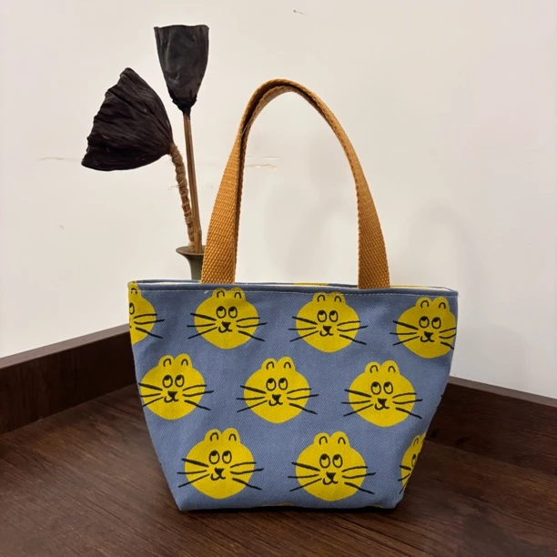 【手工不易，No退换】动物印花轻职风双根手提托特包百搭